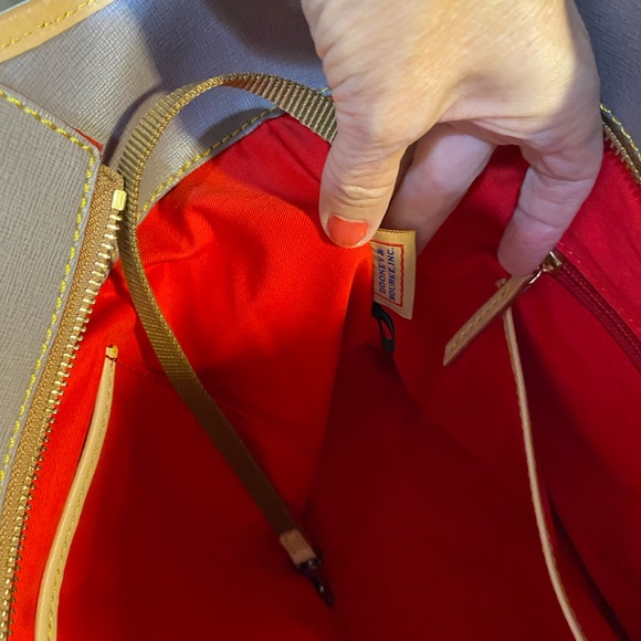 Dooney & Bourke Gray and Tan Leather Tote Bag - Picture 8 of 9